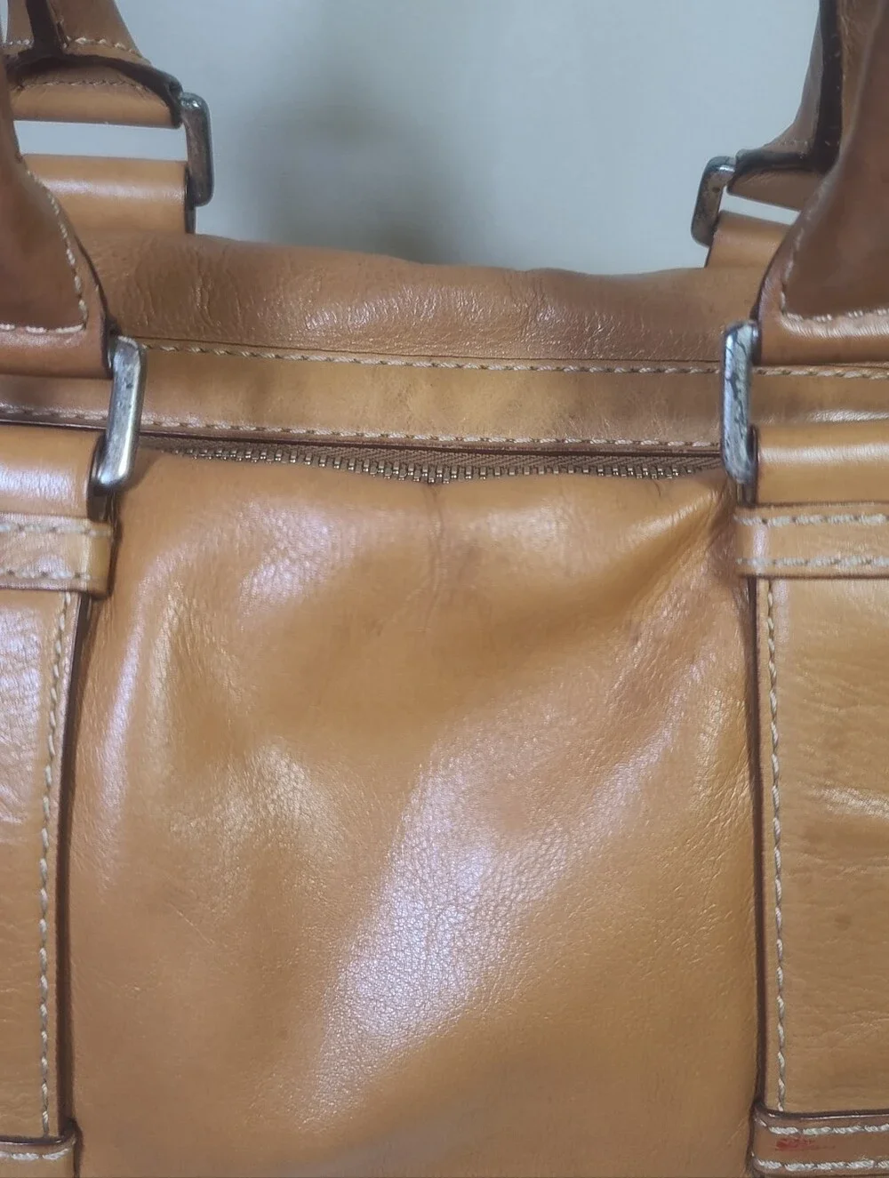 Michael Kors Vintage Brown Leather Bowler Bag Satchel Handbag Purse
